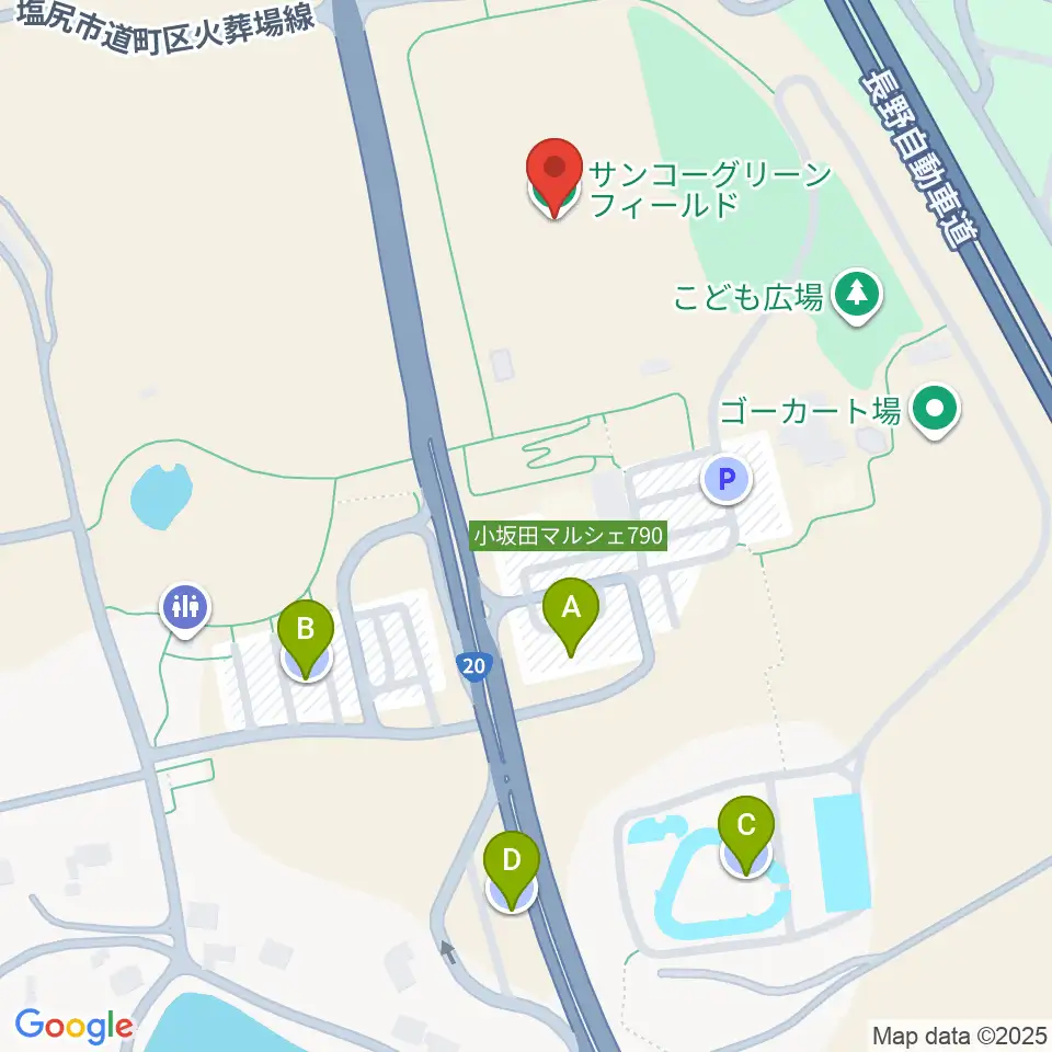 サンコーグリーンフィールド周辺の駐車場・コインパーキング一覧地図