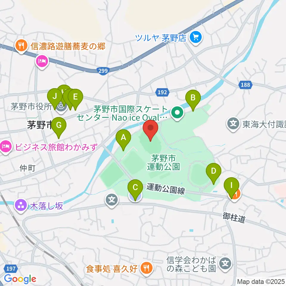 茅野市運動公園陸上競技場周辺の駐車場・コインパーキング一覧地図