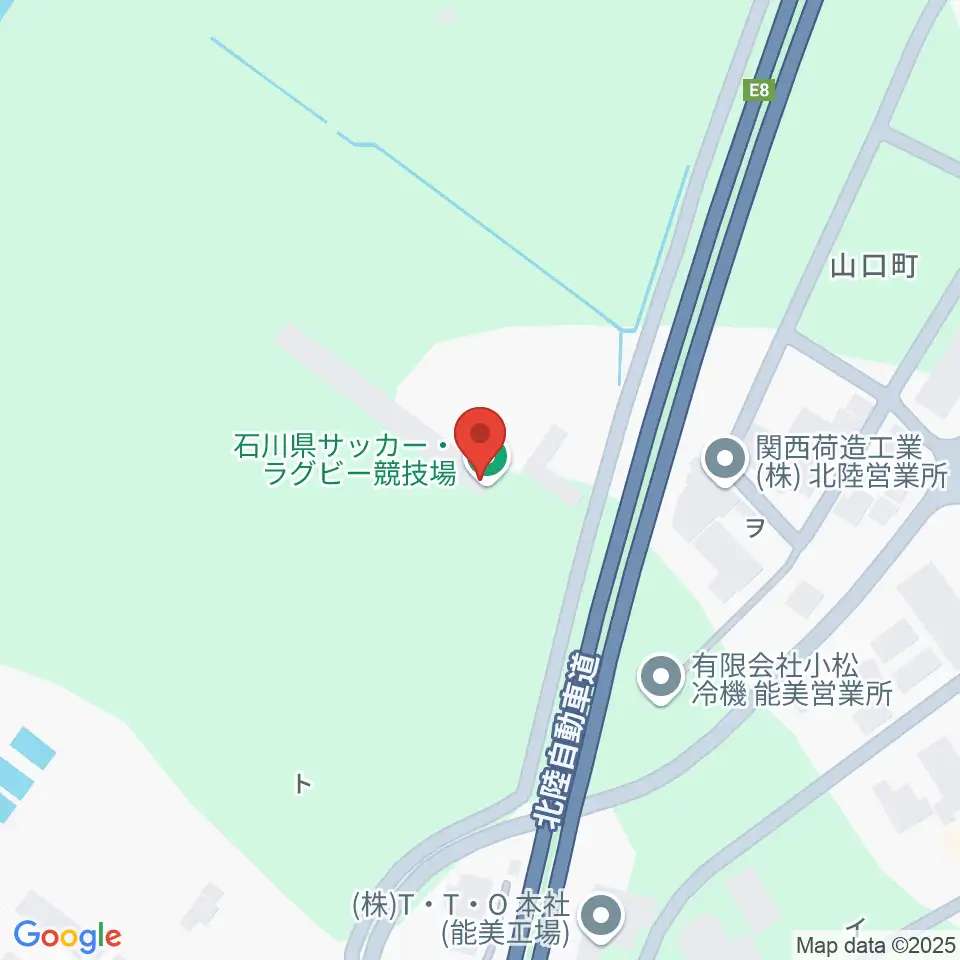 石川県サッカー・ラグビー競技場周辺の駐車場・コインパーキング一覧地図