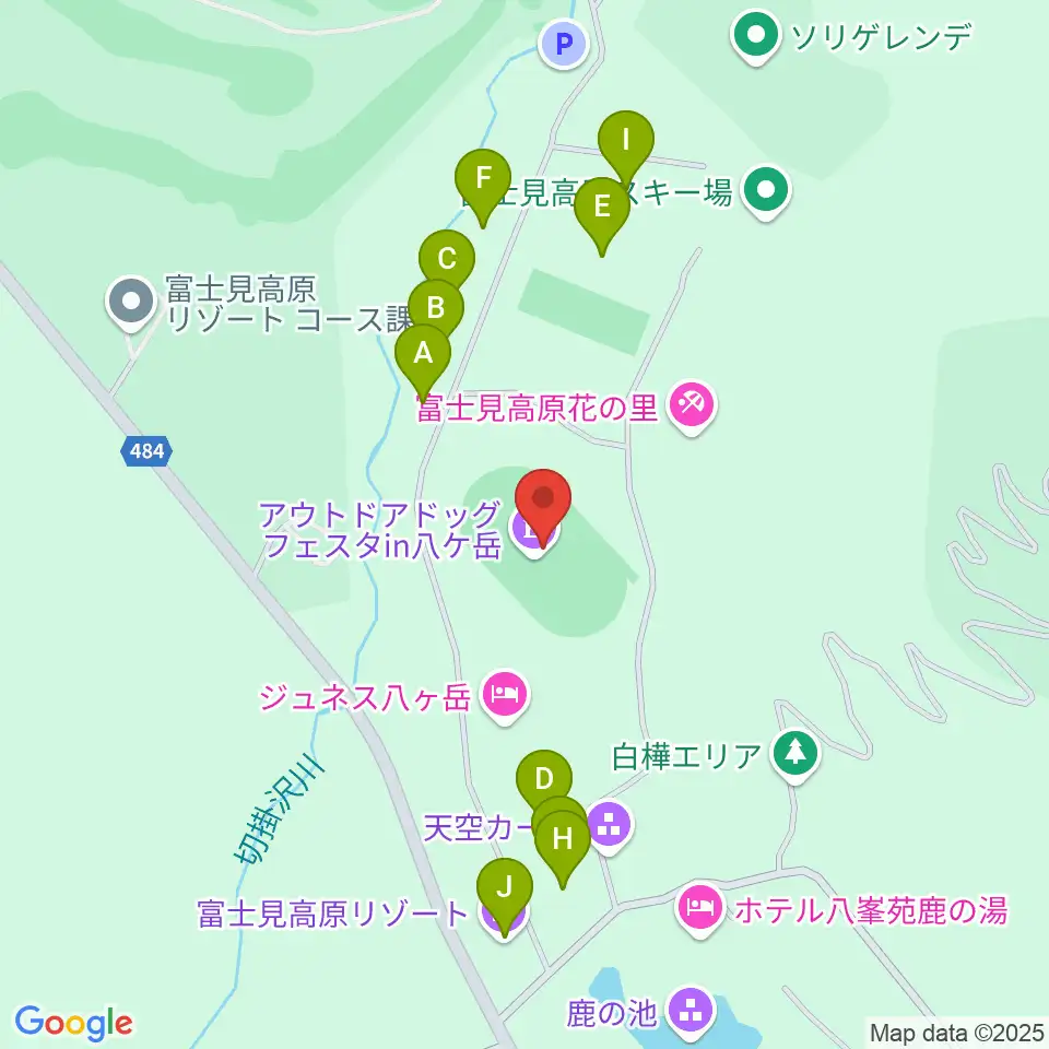 富士見高原八ヶ岳陸上競技場周辺の駐車場・コインパーキング一覧地図