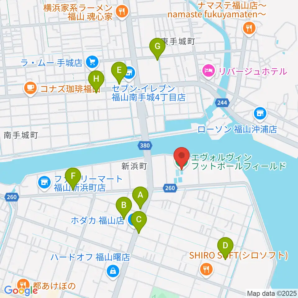 エヴォルヴィンフットボールフィールド周辺の駐車場・コインパーキング一覧地図