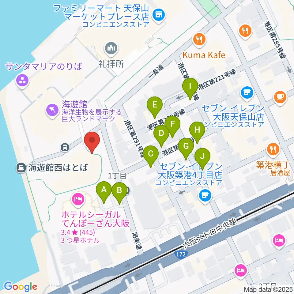テンポハーバーシアター周辺の駐車場・コインパーキング一覧地図