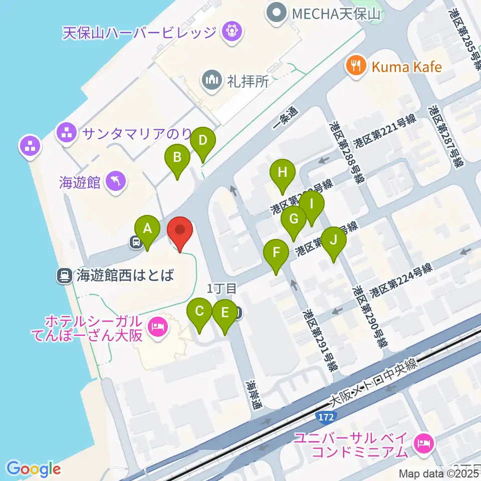 テンポハーバーシアター周辺の駐車場・コインパーキング一覧地図