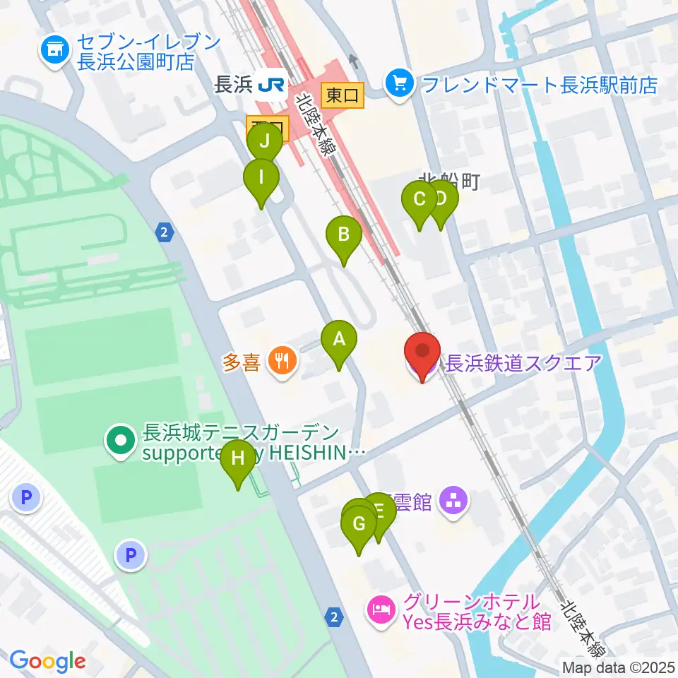 長浜鉄道スクエア周辺の駐車場・コインパーキング一覧地図