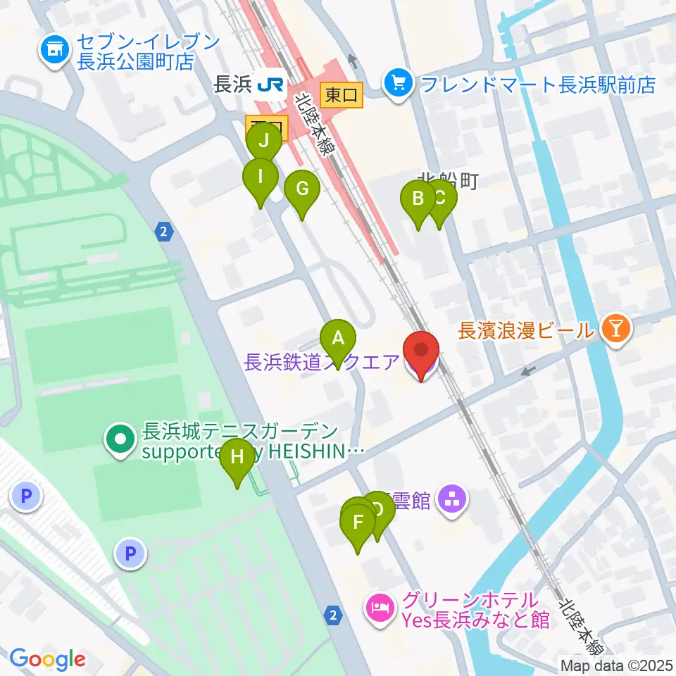 長浜鉄道スクエア周辺の駐車場・コインパーキング一覧地図