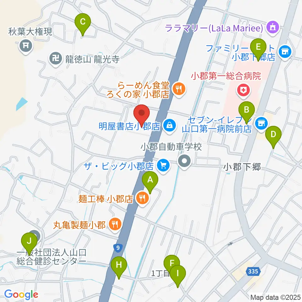 山口市小郡文化資料館周辺の駐車場・コインパーキング一覧地図