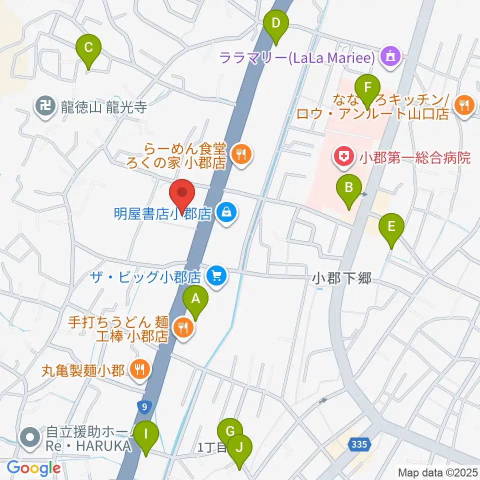 山口市小郡文化資料館周辺の駐車場・コインパーキング一覧地図