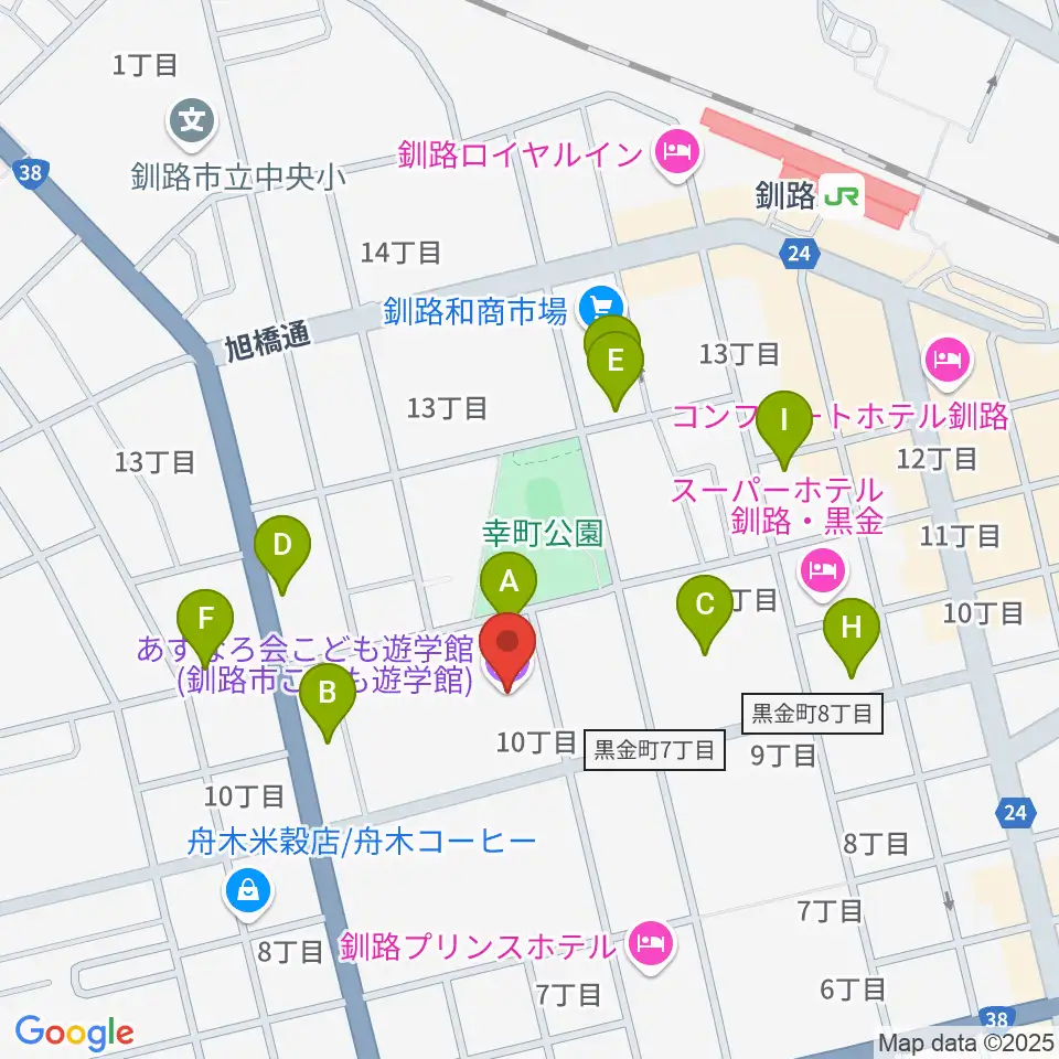 あすなろ会こども遊学館周辺の駐車場・コインパーキング一覧地図