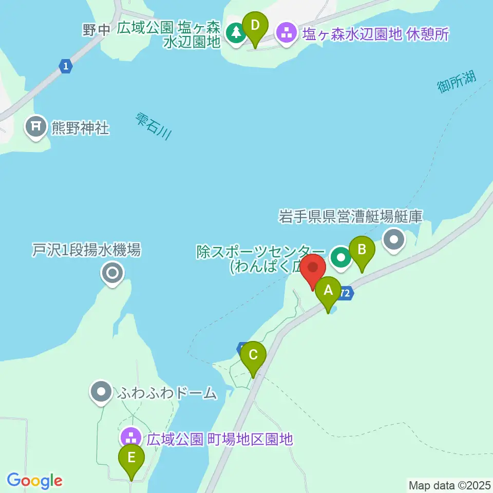 盛岡市立つなぎ多目的運動場周辺の駐車場・コインパーキング一覧地図