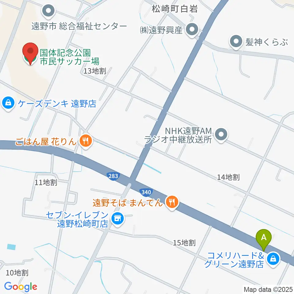 国体記念公園市民サッカー場周辺の駐車場・コインパーキング一覧地図