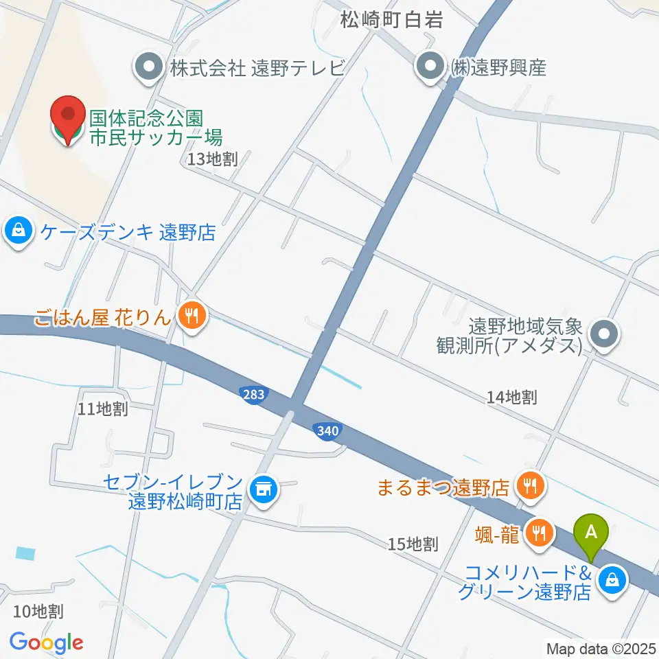国体記念公園市民サッカー場周辺の駐車場・コインパーキング一覧地図