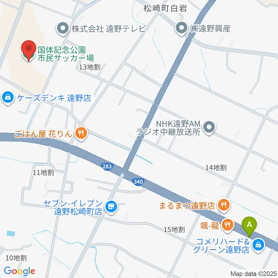 国体記念公園市民サッカー場周辺の駐車場・コインパーキング一覧地図