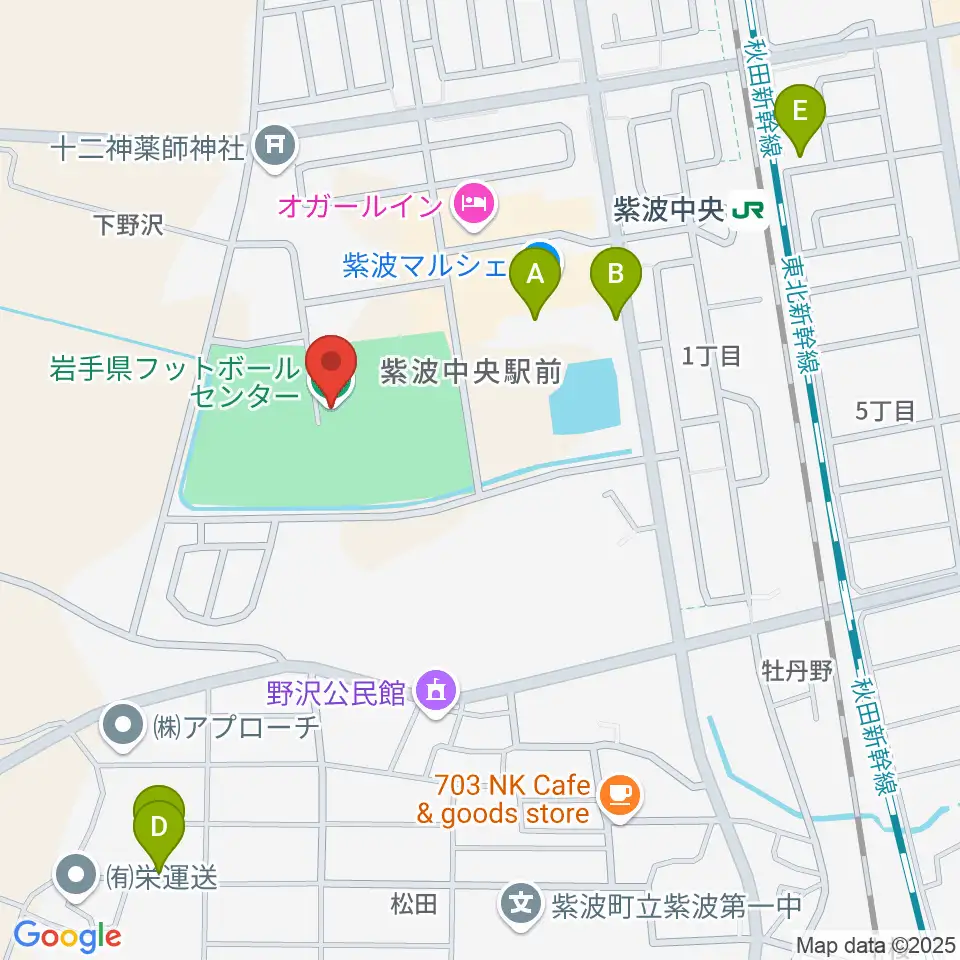 岩手県フットボールセンター周辺の駐車場・コインパーキング一覧地図