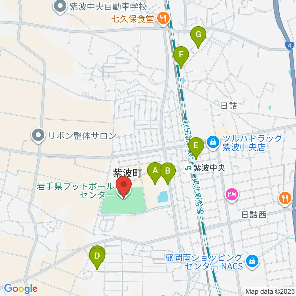 岩手県フットボールセンター周辺の駐車場・コインパーキング一覧地図