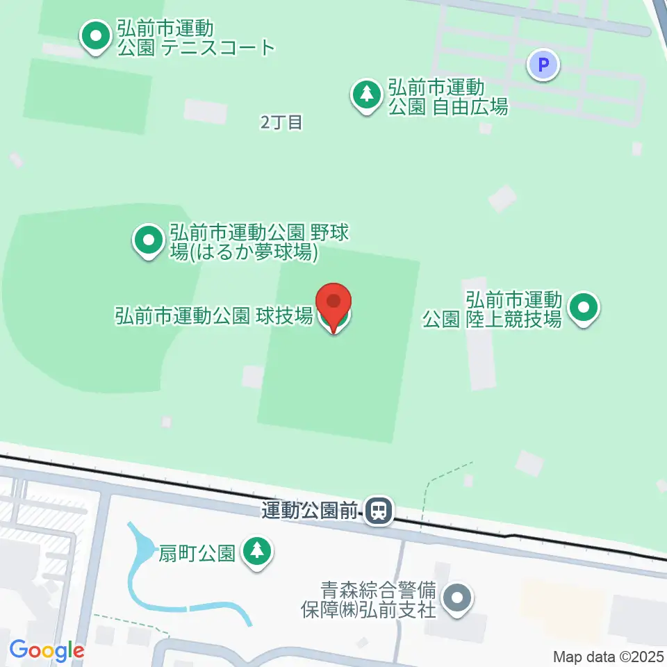 弘前市運動公園球技場周辺の駐車場・コインパーキング一覧地図