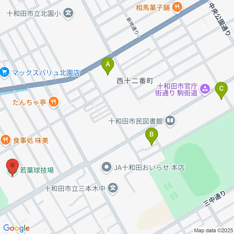 十和田市若葉球技場周辺の駐車場・コインパーキング一覧地図