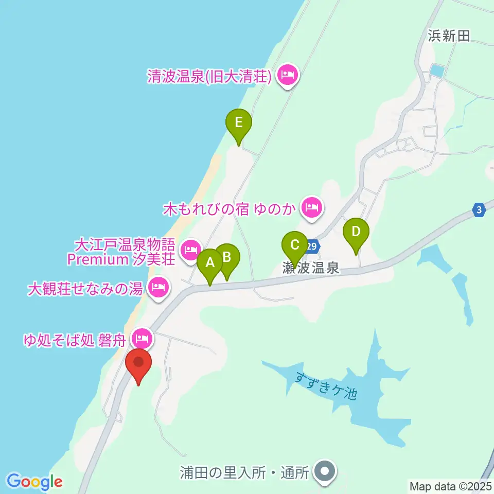 ブルボンスケートパーク村上周辺の駐車場・コインパーキング一覧地図