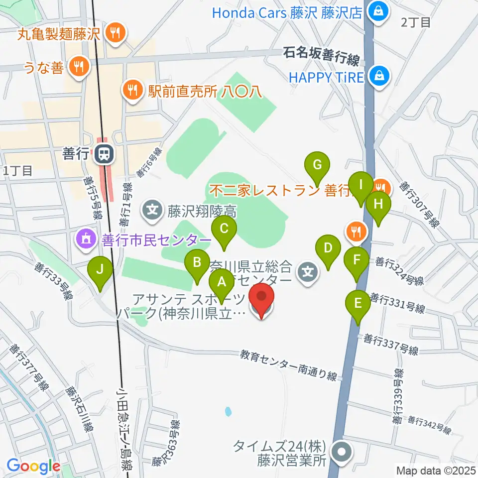 アサンテスポーツパーク・スポーツアリーナ周辺の駐車場・コインパーキング一覧地図