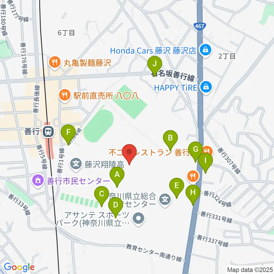 アサンテスポーツパーク陸上競技場周辺の駐車場・コインパーキング一覧地図