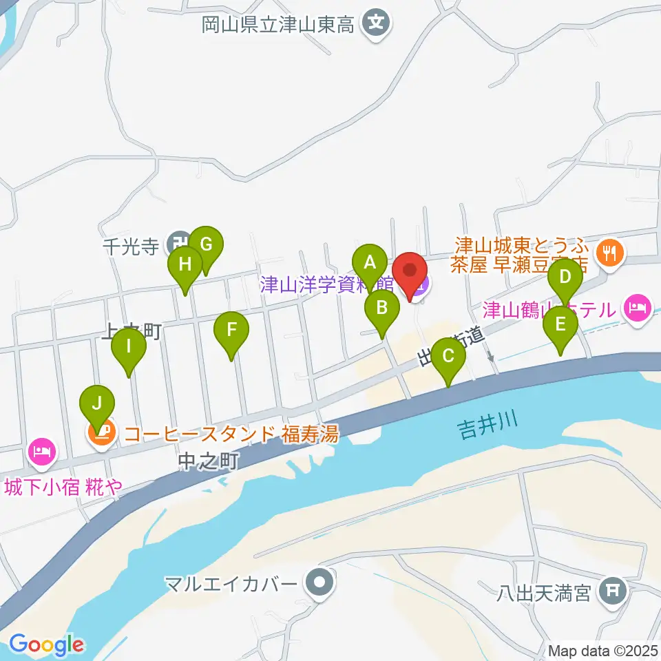 津山洋学資料館周辺の駐車場・コインパーキング一覧地図