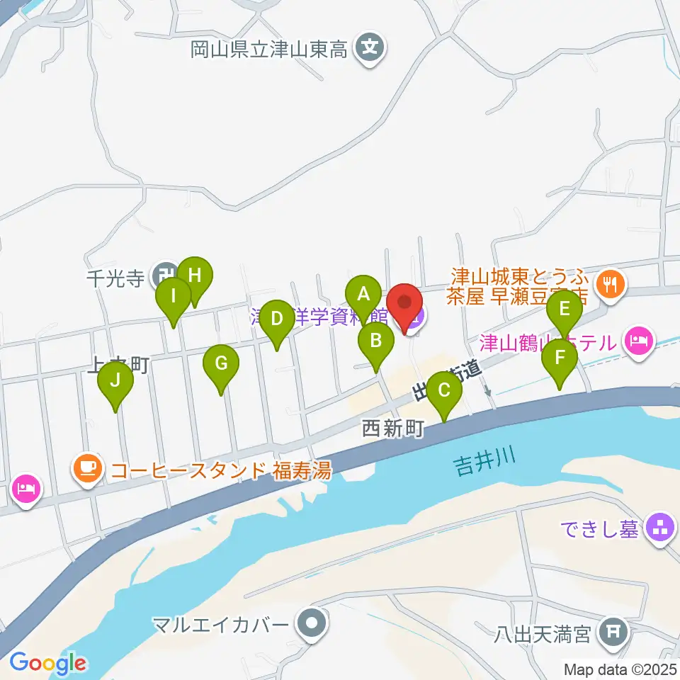 津山洋学資料館周辺の駐車場・コインパーキング一覧地図