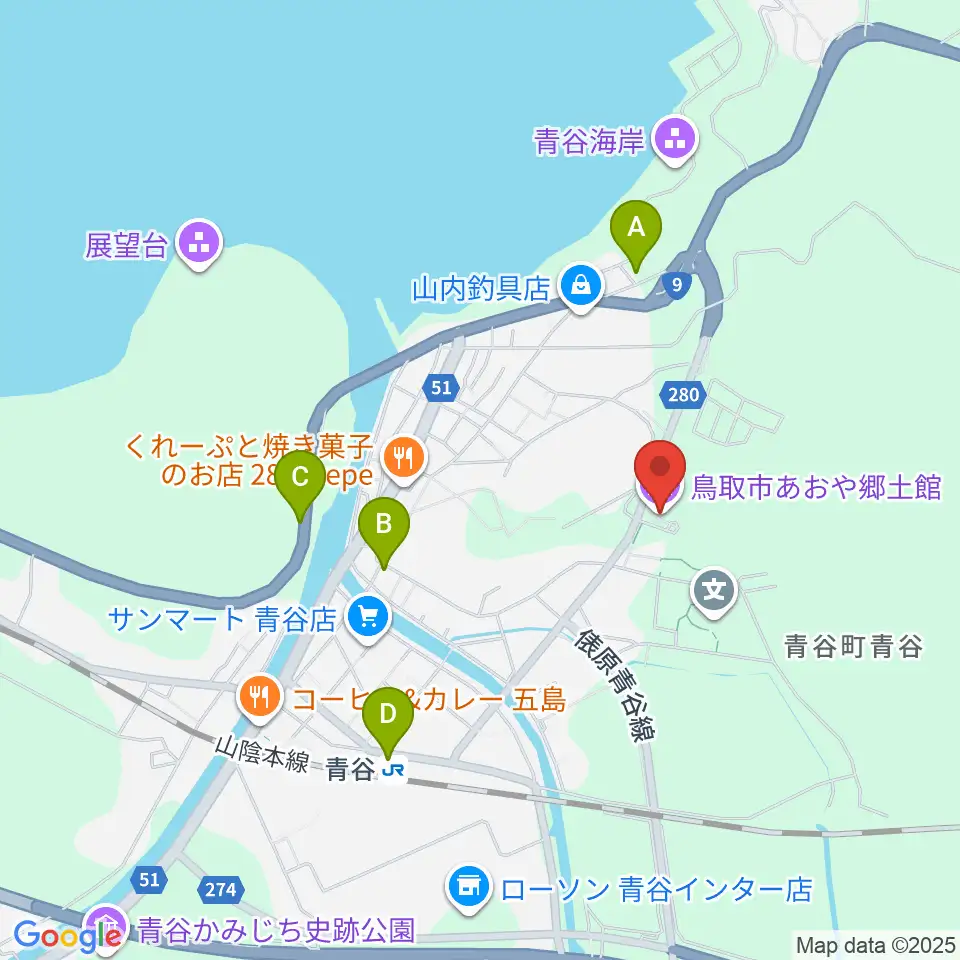 鳥取市あおや郷土館周辺の駐車場・コインパーキング一覧地図
