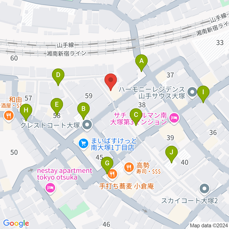 マザーハウス レコーディングスタジオ周辺の駐車場・コインパーキング一覧地図