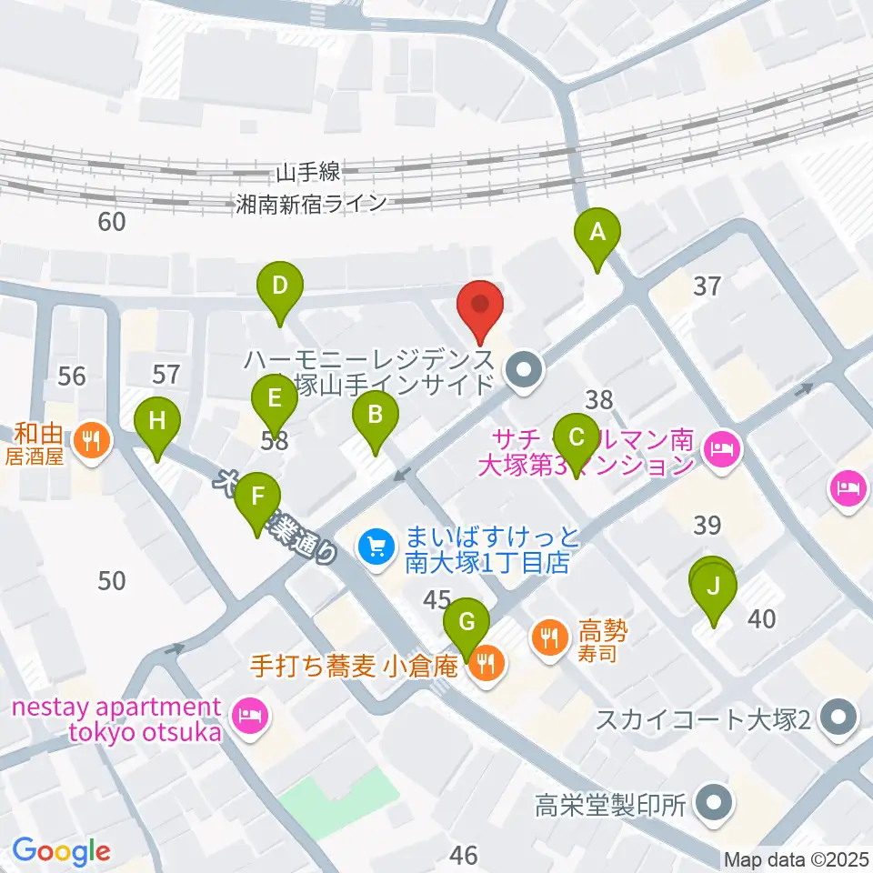 マザーハウス レコーディングスタジオ周辺の駐車場・コインパーキング一覧地図