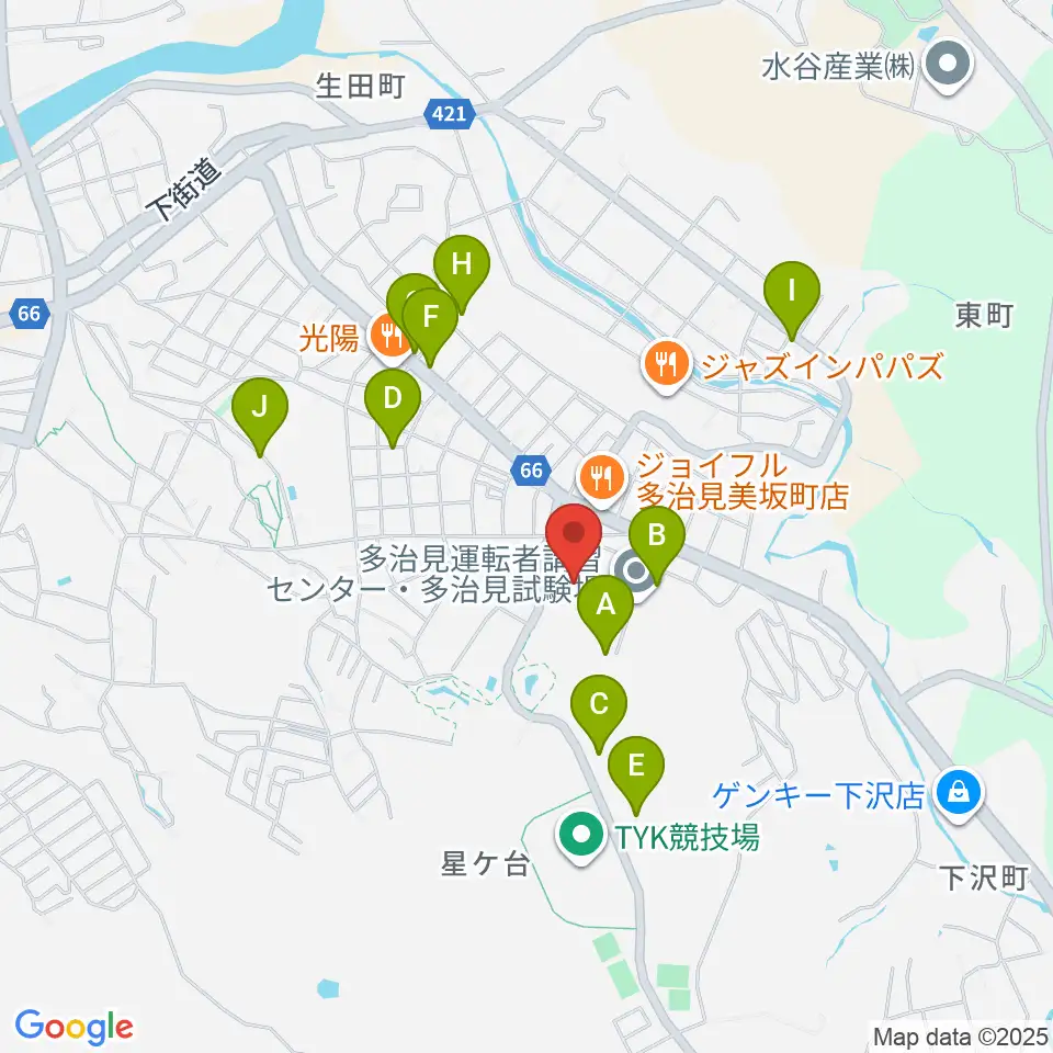 TYK球場周辺の駐車場・コインパーキング一覧地図
