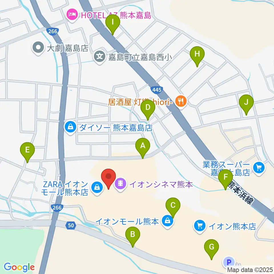 イオンシネマ熊本周辺の駐車場・コインパーキング一覧地図