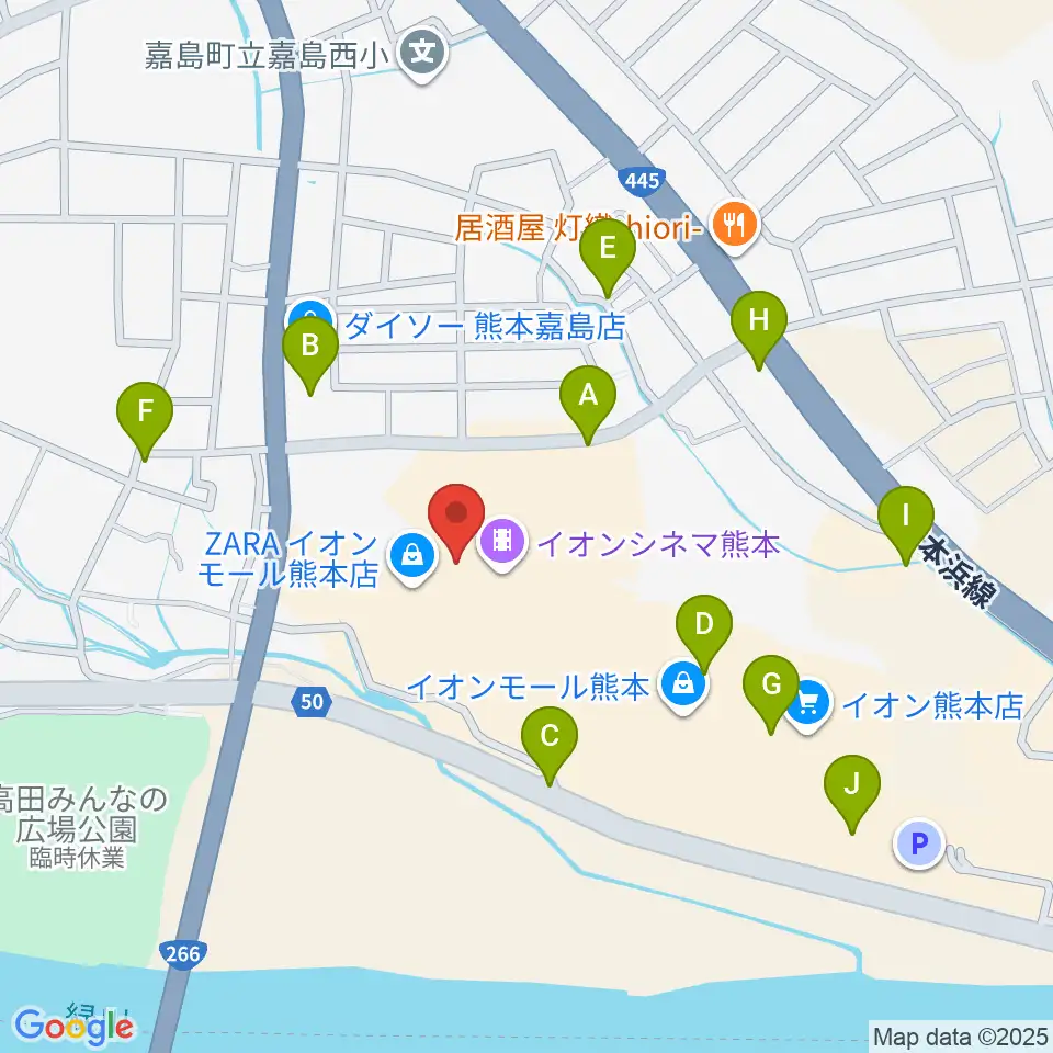 イオンシネマ熊本周辺の駐車場・コインパーキング一覧地図