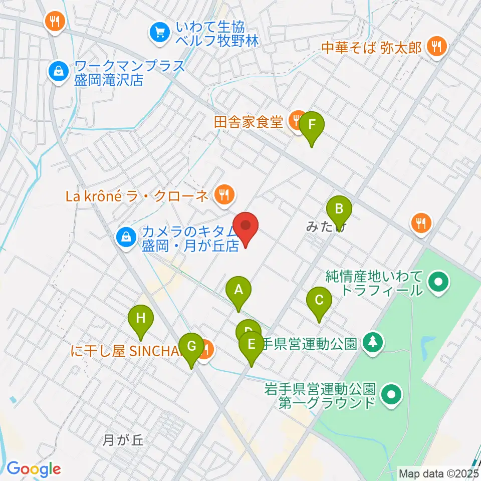 フジスイアイスリンクいわて周辺の駐車場・コインパーキング一覧地図