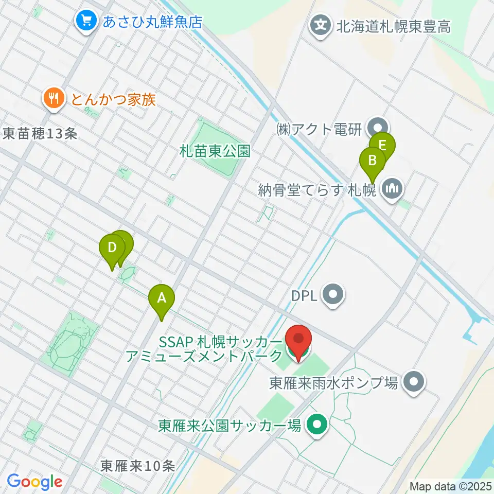 札幌サッカーアミューズメントパーク周辺の駐車場・コインパーキング一覧地図