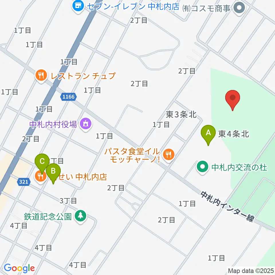 中札内交流の杜サッカー場周辺の駐車場・コインパーキング一覧地図