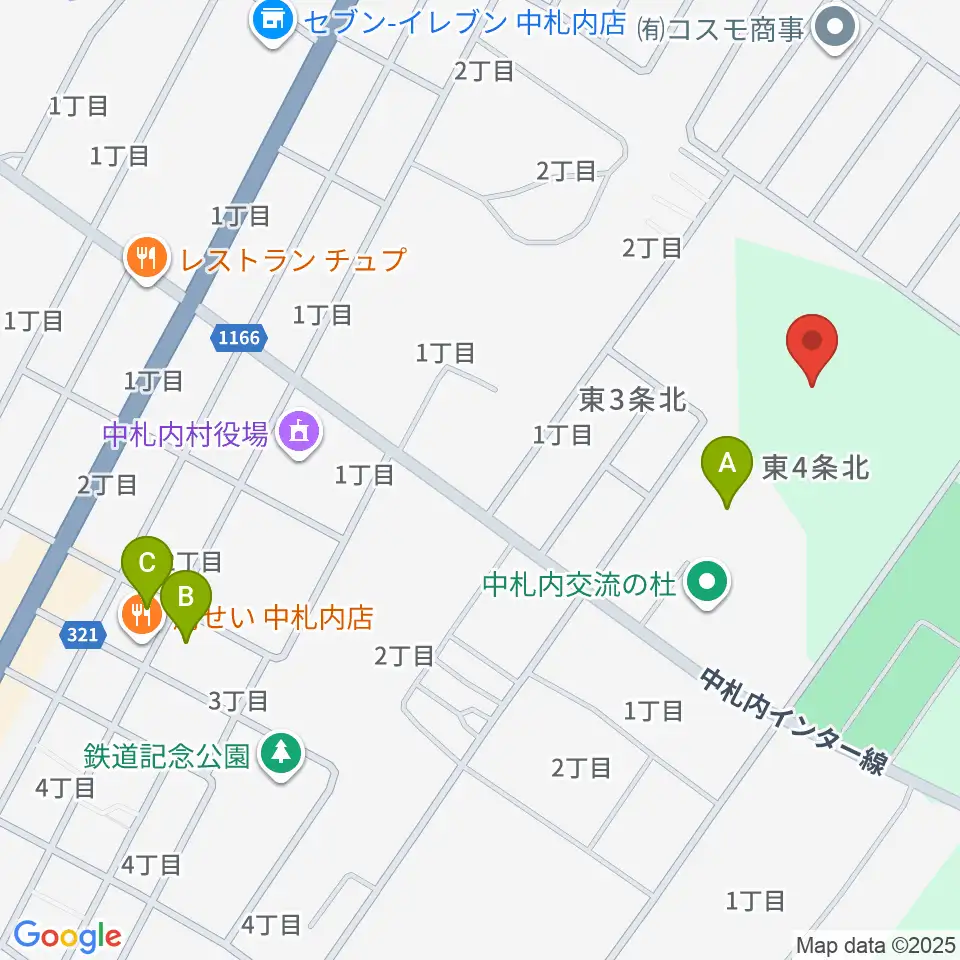 中札内交流の杜サッカー場周辺の駐車場・コインパーキング一覧地図