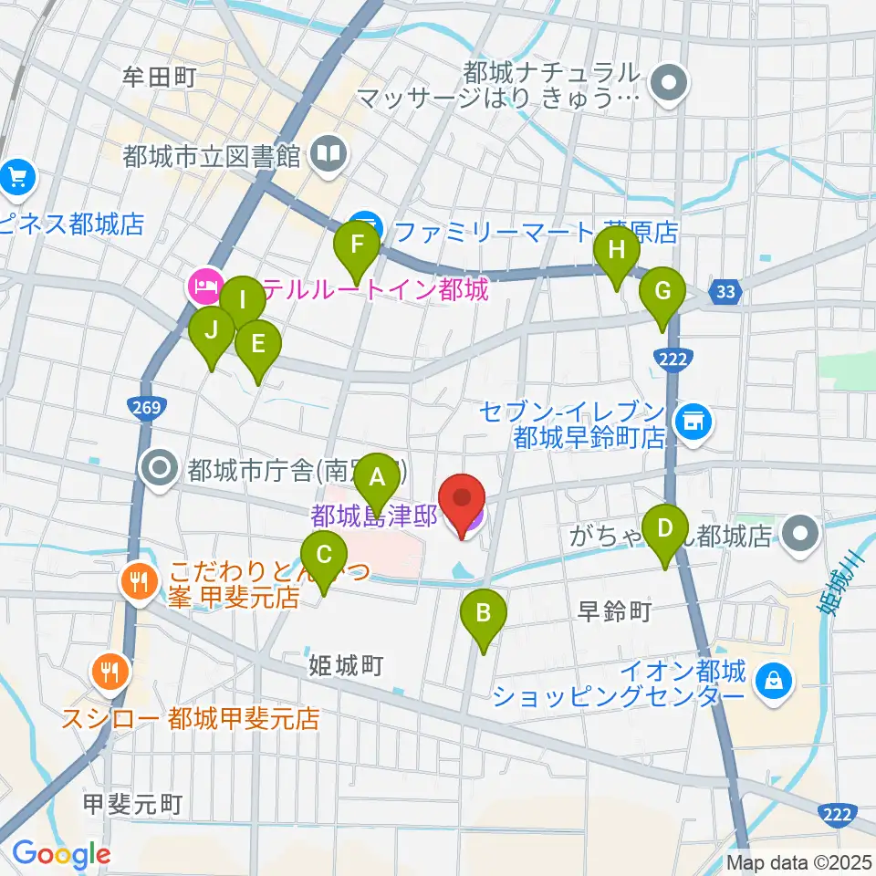 都城島津邸周辺の駐車場・コインパーキング一覧地図
