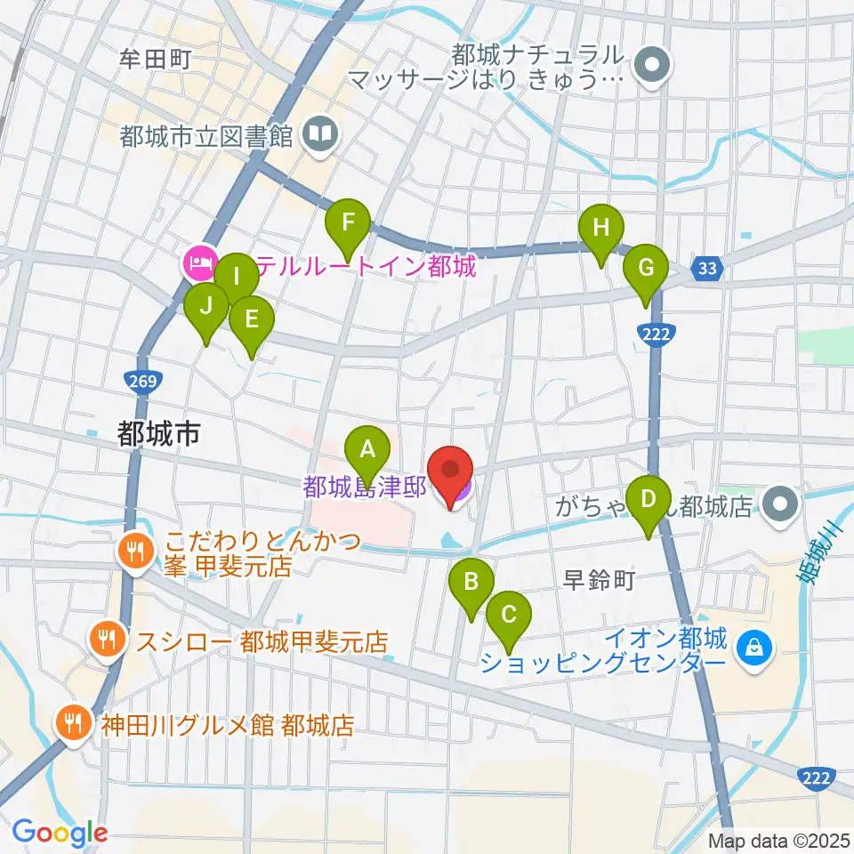 都城島津邸周辺の駐車場・コインパーキング一覧地図