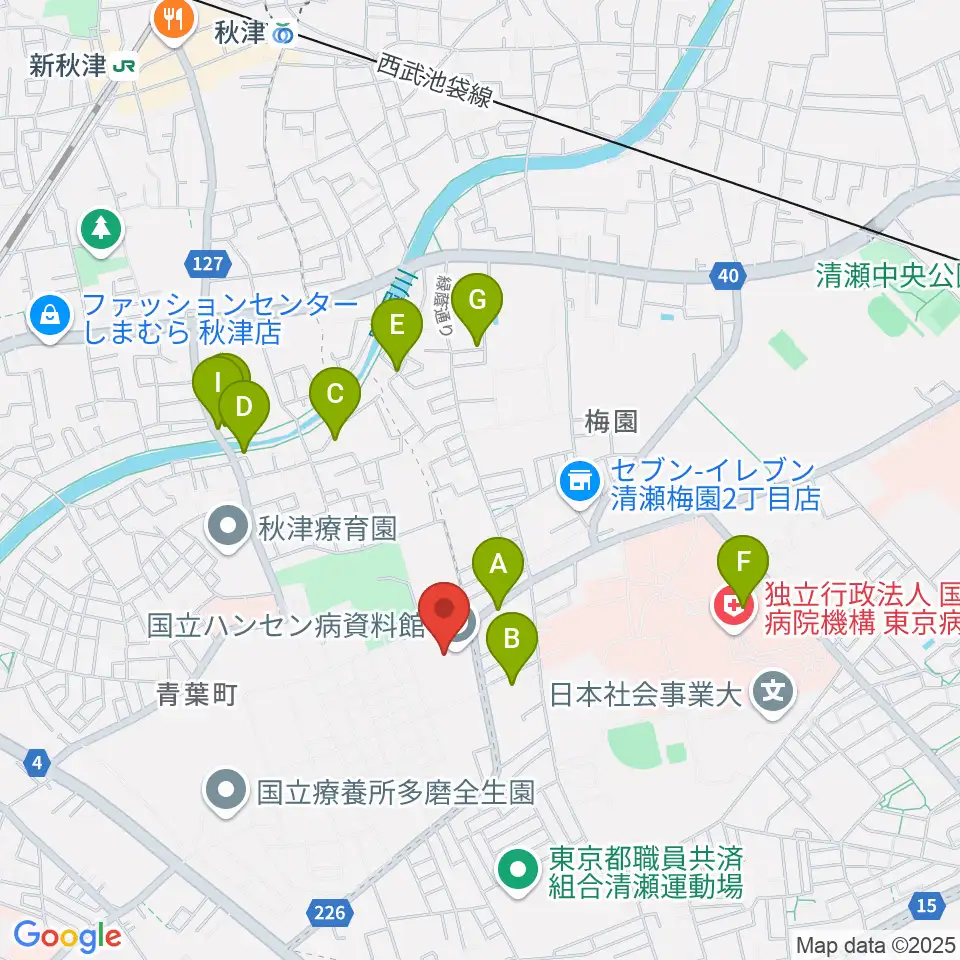 国立ハンセン病資料館周辺の駐車場・コインパーキング一覧地図