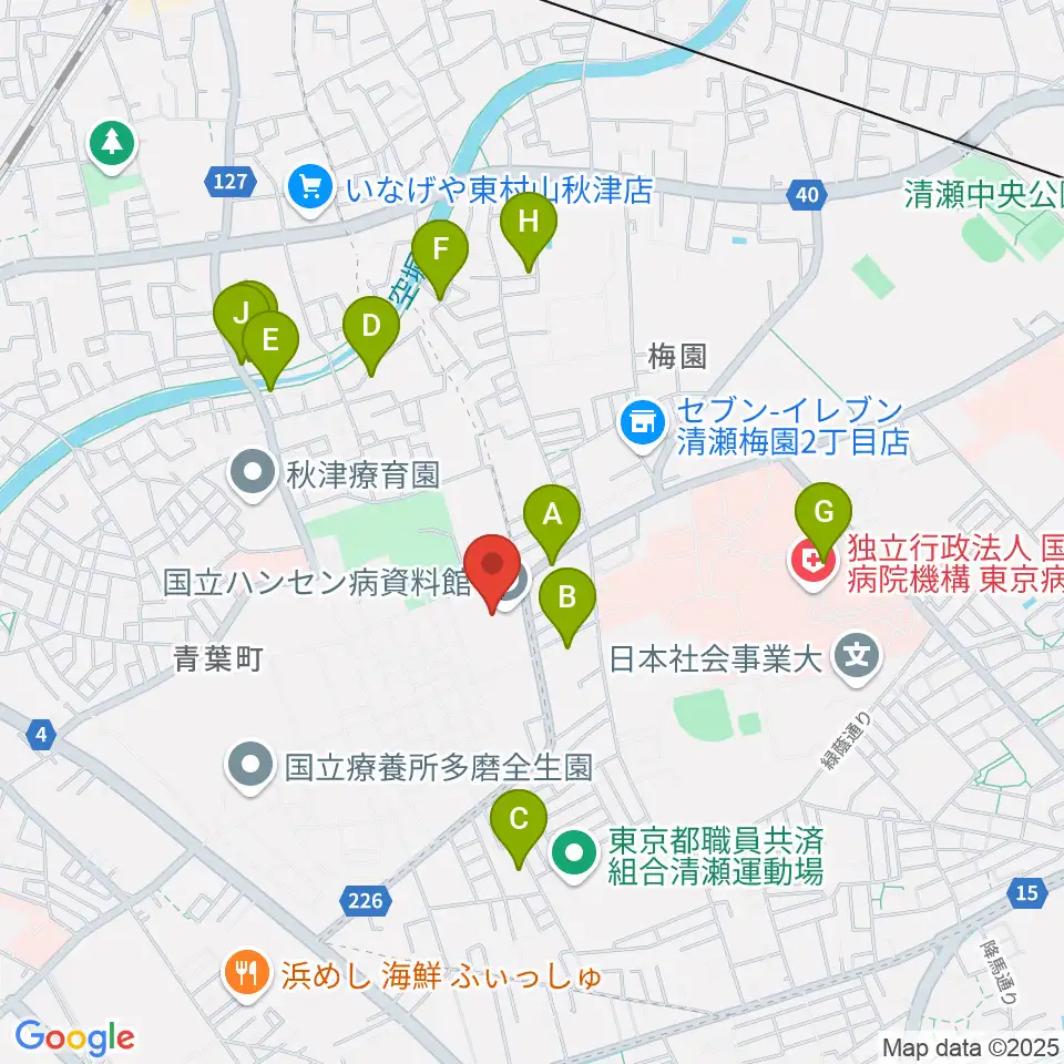 国立ハンセン病資料館周辺の駐車場・コインパーキング一覧地図