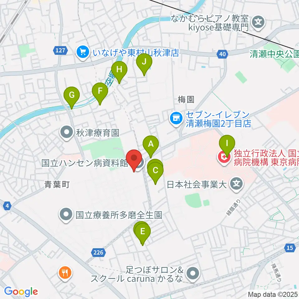 国立ハンセン病資料館周辺の駐車場・コインパーキング一覧地図