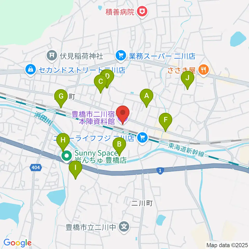 豊橋市二川宿本陣資料館周辺の駐車場・コインパーキング一覧地図
