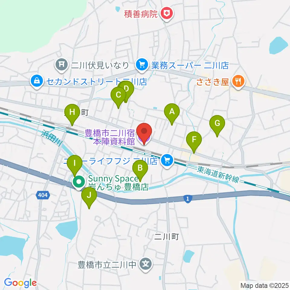 豊橋市二川宿本陣資料館周辺の駐車場・コインパーキング一覧地図