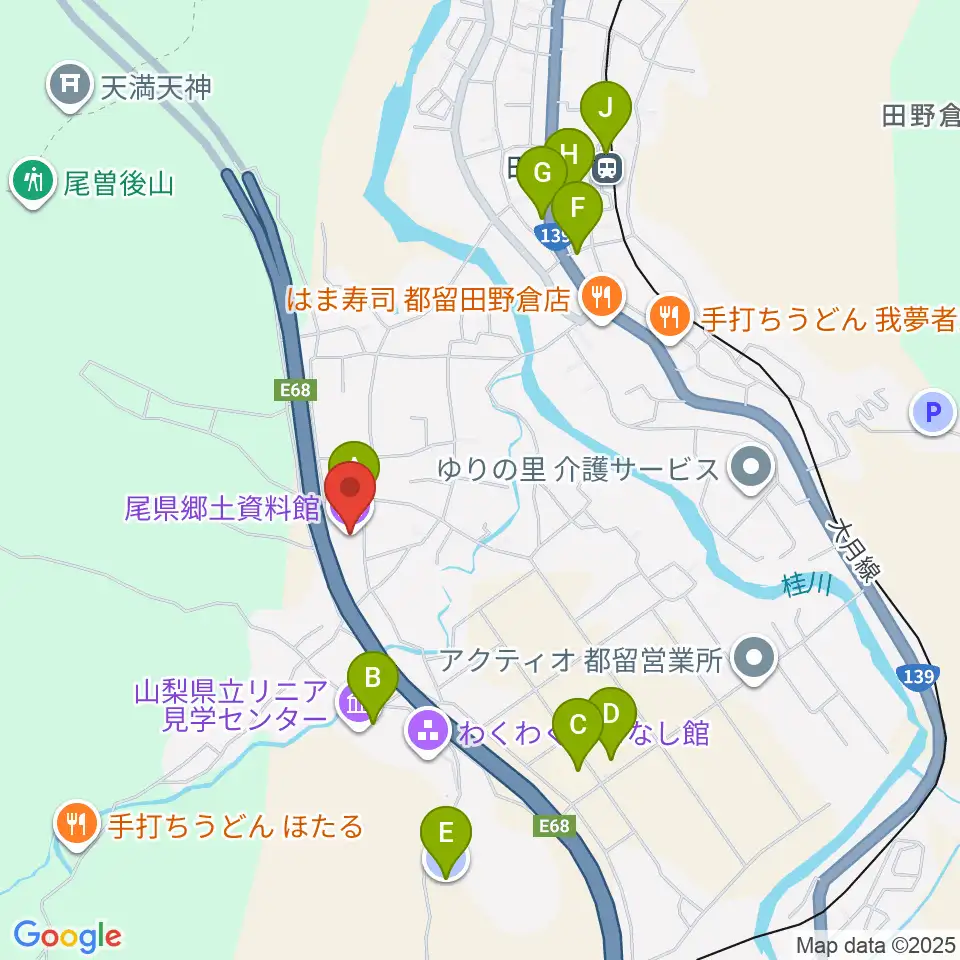 尾県郷土資料館周辺の駐車場・コインパーキング一覧地図