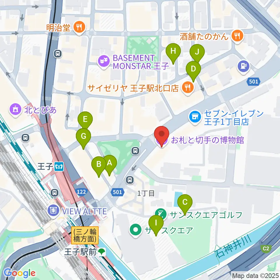 お札と切手の博物館周辺の駐車場・コインパーキング一覧地図
