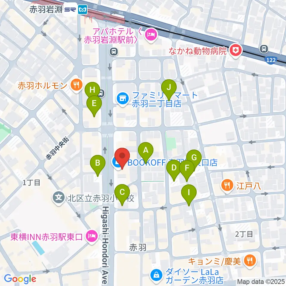 赤羽サウンドスタジオフェイス周辺の駐車場・コインパーキング一覧地図