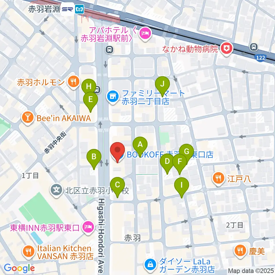 赤羽サウンドスタジオフェイス周辺の駐車場・コインパーキング一覧地図