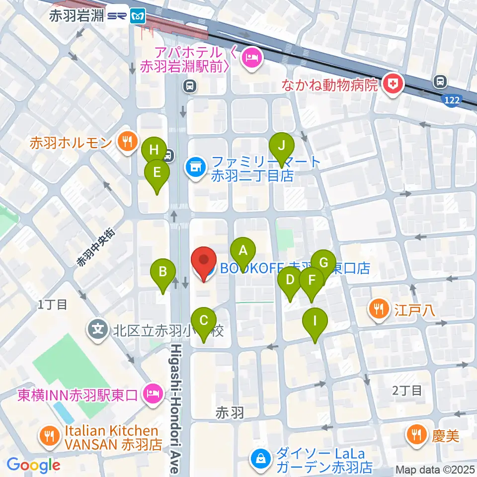 赤羽サウンドスタジオフェイス周辺の駐車場・コインパーキング一覧地図