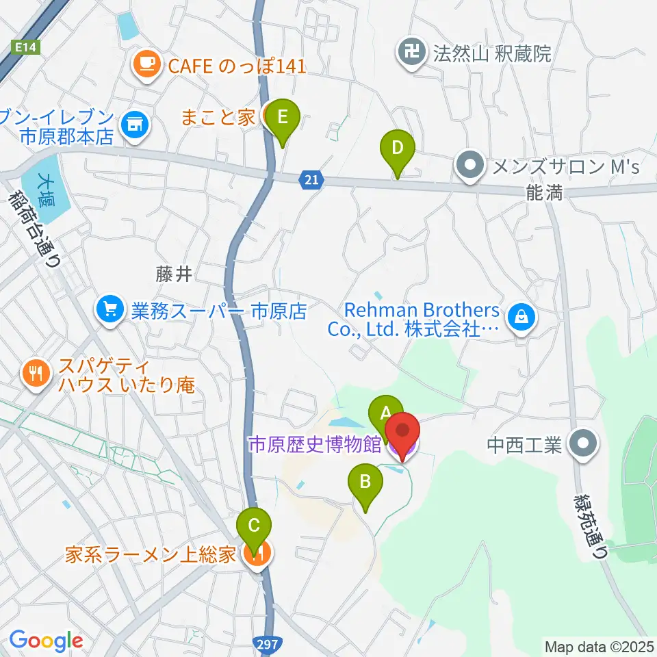 市原歴史博物館周辺の駐車場・コインパーキング一覧地図