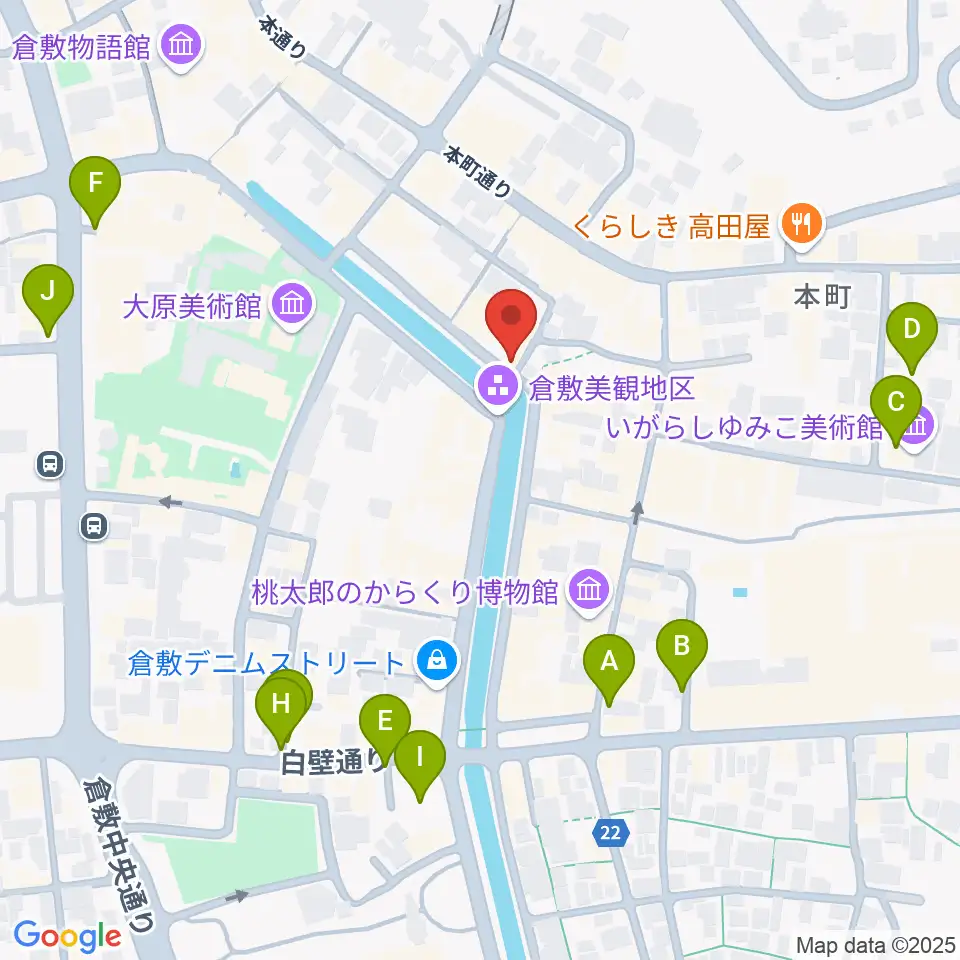倉敷考古館周辺の駐車場・コインパーキング一覧地図