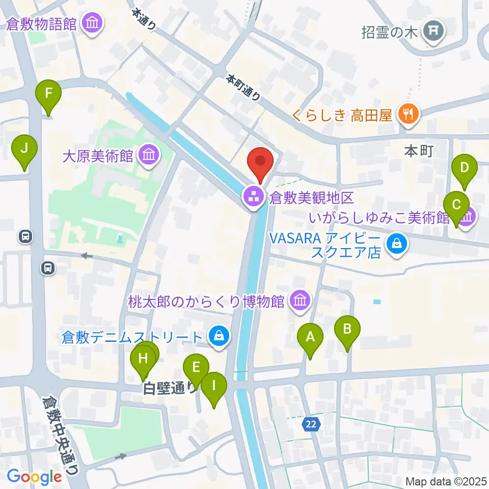 倉敷考古館周辺の駐車場・コインパーキング一覧地図